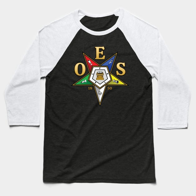 OES Emblem Order Of The Eastern Star Baseball T-Shirt by Master Mason Made